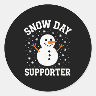 Sticker Rond Jour de neige de Noël Supporter Flocon de neige Bo