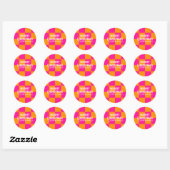 Sticker Rond Jour de Noël brillant Chaud rose Orange (Feuille)