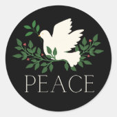 Sticker Rond Jour de Noël de Peace Dove (Devant)