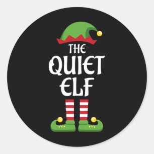 Sticker Rond Jour de Noël du groupe de jumelage de famille Elf