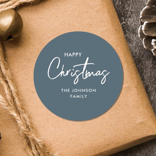 Sticker Rond Jour de Noël Elégant et Dusty