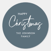 Sticker Rond Jour de Noël Elégant et Dusty (Devant)