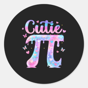 Sticker Rond Jour de Pi de Crème Glacée Mignonne Prof de Maths