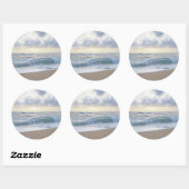 Sticker Rond Jour de plage clair (Feuille)