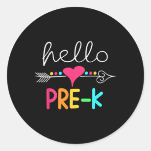 Sticker Rond Jour De Pré K Bonjour Retour À L'École Enseignant