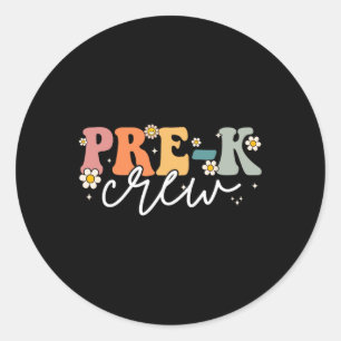 Sticker Rond Jour De Pré K Équipage Super Retour À L'École Ense