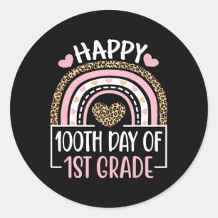 Sticker Rond Jour De Première Année Amusants 100 Jours D'Enseig