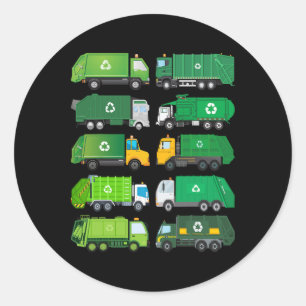 Sticker Rond Jour de recyclage des camions de transport de marc