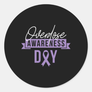 Sticker Rond Jour de sensibilisation à la surdose Récupération