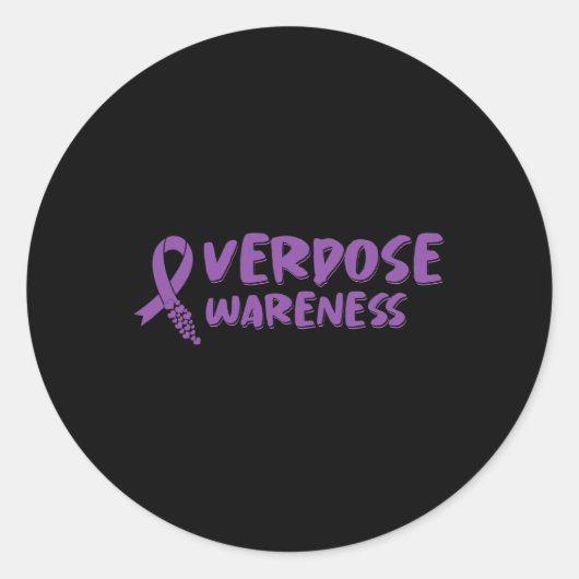 Sticker Rond Jour de sensibilisation aux surdoses Août en mémoi (Devant)