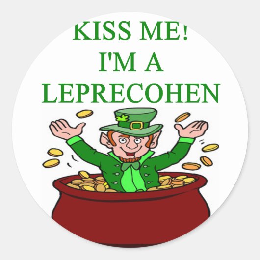Sticker Rond jour de st patrick leprechaun joke irish irish (Devant)