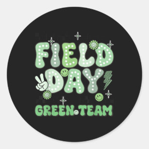 Sticker Rond Jour de terrain Green Team Super Sourire Face À da