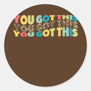 Sticker Rond Jour de test motivationnel Leopard pour enseignant