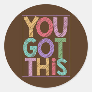 Sticker Rond Jour de test motivationnel pour enseignant VOUS AV