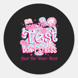 Sticker Rond Jour De Test Rock The Test Motivation Pour Enseign