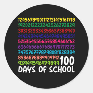 Sticker Rond Jour des 100 nombres de mathématiques à l'école po
