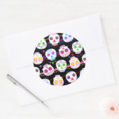 Sticker Rond Jour des crânes de sucre morts (Enveloppe)