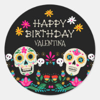 Jour des crânes de sucre morts Joyeux anniversaire