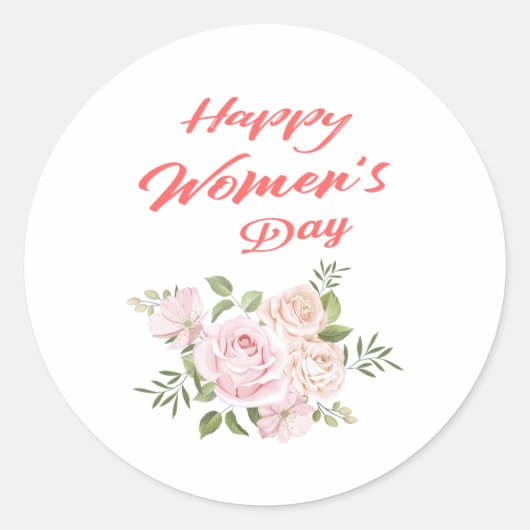 Sticker Rond jour des femmes heureux blanc (Devant)