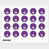 Sticker Rond jour des femmes joyeuses royal violet (Feuille)
