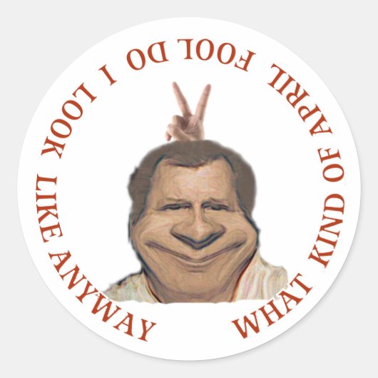 Sticker Rond Jour des fous d'avril (Devant)