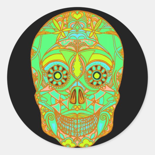 Sticker Rond Jour des morts 1 (Devant)