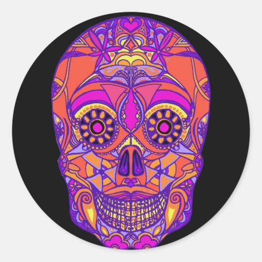 Sticker Rond Jour des morts 2 (Devant)