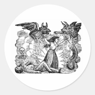 Sticker Rond Jour des morts, Mexique circa les lates 1800's