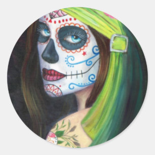 Sticker Rond Jour des morts par Lori Karels