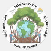 Sticker Rond Jour des terres (Devant)