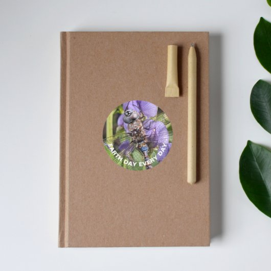 Sticker Rond Jour des terres à libellules bleues