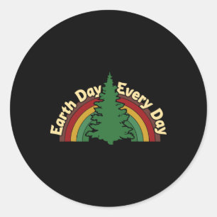 Sticker Rond Jour des terres Chaque Jour Arc En Ciel Faire De L