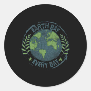 Sticker Rond Jour des terres chaque jour Changement climatique