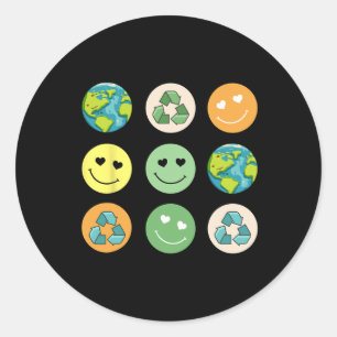 Sticker Rond Jour des terres Chemise Enseignant Environnement J