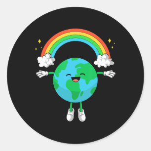 Sticker Rond Jour des terres Chemises Femmes Hommes Joyeux Jour