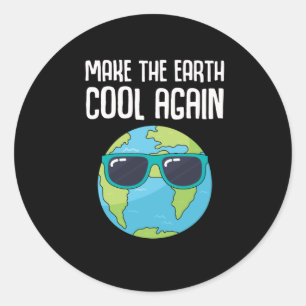 Sticker Rond Jour des terres cool Planète Économiser l'environn