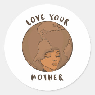 Sticker Rond Jour des terres de l'environnement - Aimez votre m