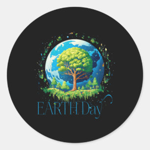 Sticker Rond Jour des terres De l'environnement Sensibilisation