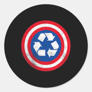 Sticker Rond Jour des terres de recyclage du capitaine 1