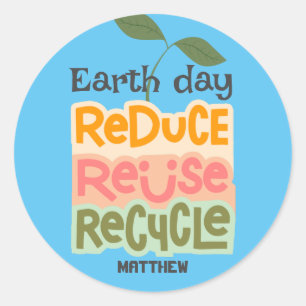 Sticker Rond jour des terres, devenez écolo, science simple et
