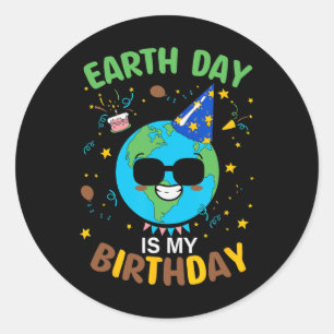 Sticker Rond Jour des terres Est Mon Anniversaire 3