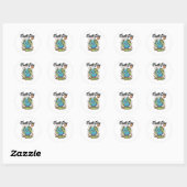 Sticker Rond Jour des terres heureux (Feuille)
