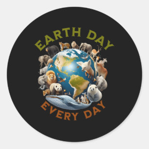 Sticker Rond Jour des terres Jour des terres mignon 2025 Hommes