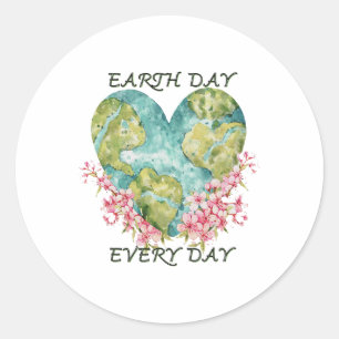 Sticker Rond Jour des terres mignon tous les jours Rétro Vintag