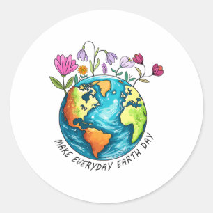 Sticker Rond Jour des terres Rendre le Jour des terres quotidie