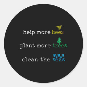 Sticker Rond Jour des terres - Sauvez Les Mer Des Abeilles Et L