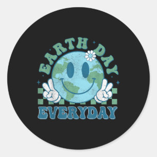 Sticker Rond Jour des terres super 2025 Face Sourire quotidien