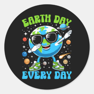 Sticker Rond Jour des terres Tous Les Jours Drôle Dabbing Terre