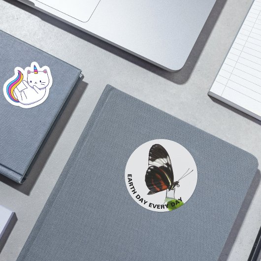 Sticker Rond Jour des terres tous les jours Tiger Longwing Butt