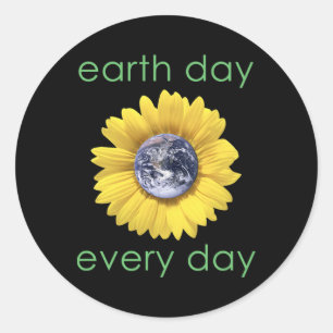 Sticker Rond Jour des terres tous les jours - Vert environnemen